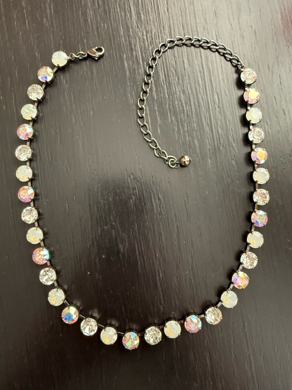 AB, Opal & Clear Rhinestone Necklace